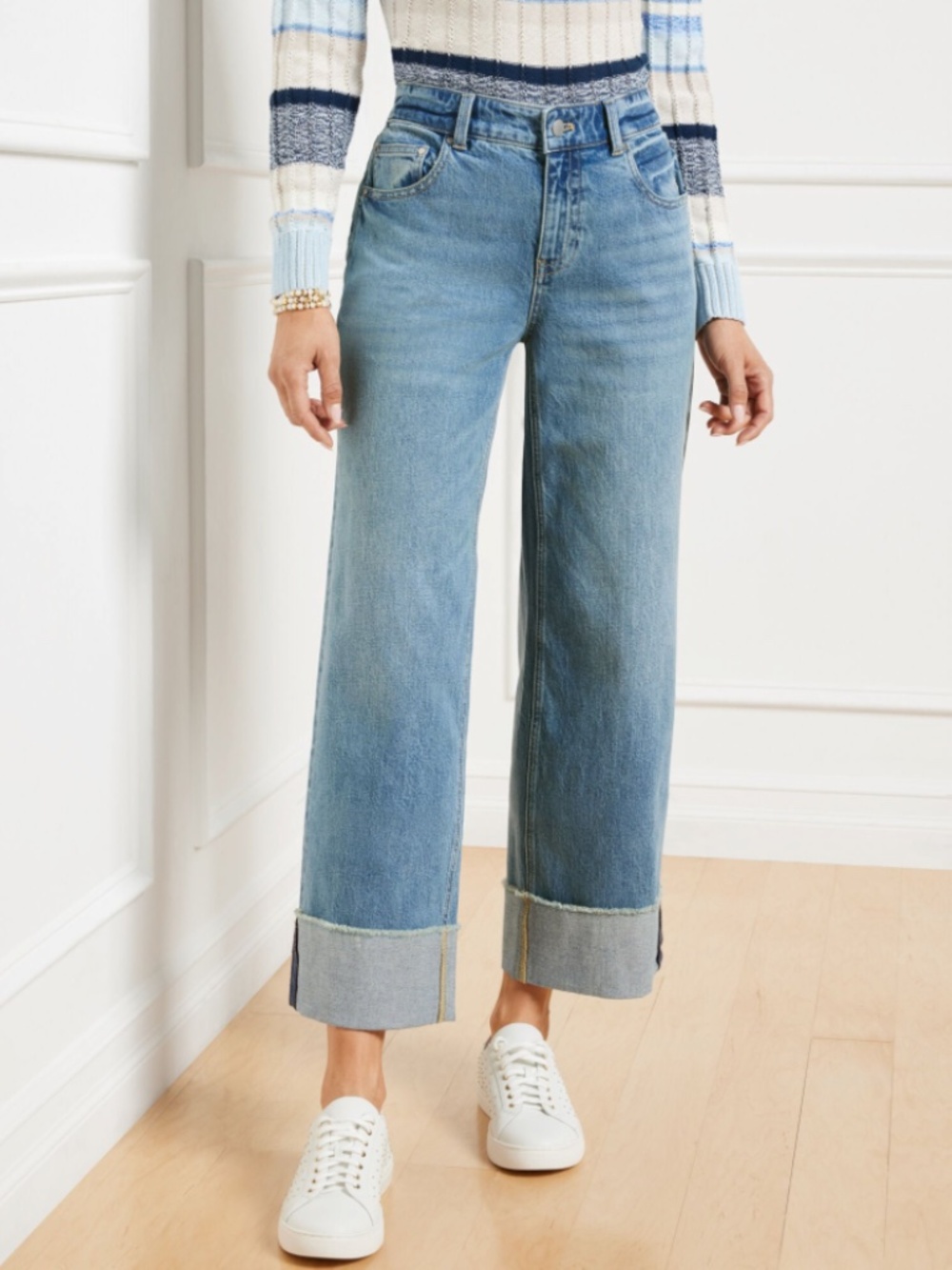 Talbots Straight Ankle Cuffed Jeans 16